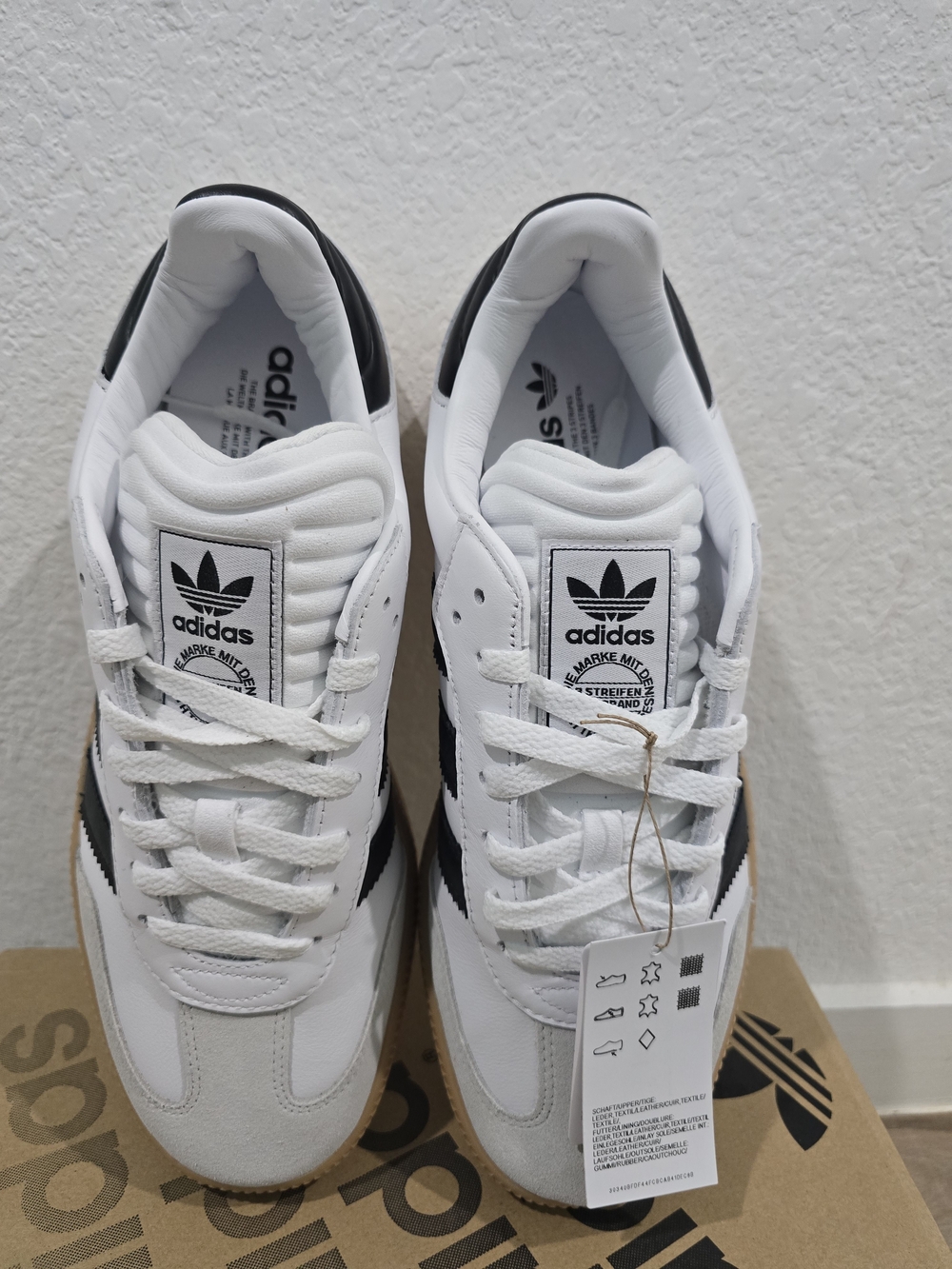 Adidas Samba Classic Leather Sneakers - White/Black/Gum - Picture 3 of 9